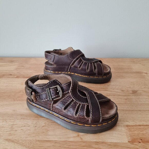 Vintage Dr. Martens MIE Cut Out Double Buckle Chunky Sandals Women 8 Fisherman - Picture 3 of 11
